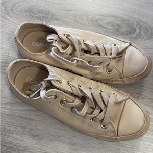 Converse Light Tan Sneakers with Gold Accents